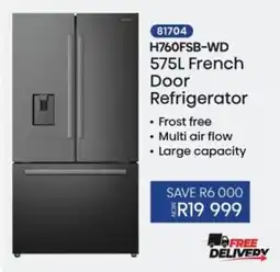 Hirsch's H760FSB-WD 575L French Door Refrigerator offer