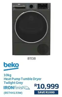 Hirsch's beko 10kg Heat Pump Tumble Dryer Twilight Grey IRONfinish offer