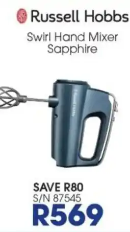 Hirsch's Russell Hobbs Swirl Hand Mixer Sapphire offer