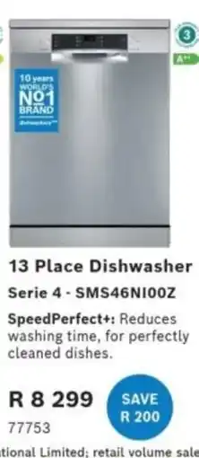 Hirsch's 13 Place Dishwasher Series 4 offer