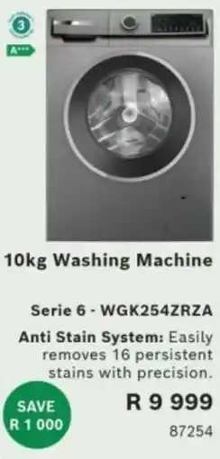 Hirsch's 10kg Washing Machine offer