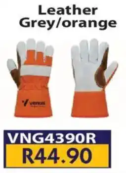 Laduma Hardware catalogue Leather Grey/orange gloves VENUS offer