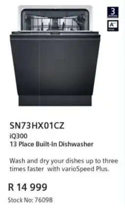 Hirsch's iQ300 13 Place Built-In Dishwasher offer