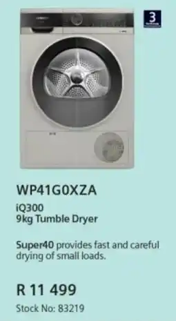 Hirsch's iQ300 9kg Tumble Dryer offer