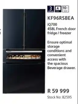Hirsch's KF96RSBEA iQ700 458L French door fridge / freezer offer