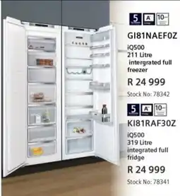 Hirsch's iQ500 integrated full freezer offer