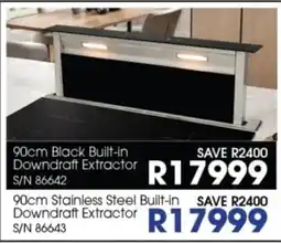 Hirsch's 90cm Black Built-in Downdraft Extractor offer