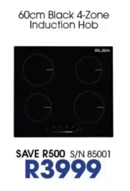 Hirsch's 60cm Black 4-Zone Induction Hob ELBA offer