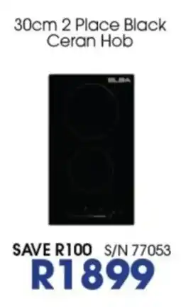 Hirsch's 30cm 2 Place Black Ceran Hob Elba offer