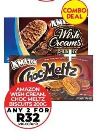 Amazon Wish Cream, Choc Meltz Biscuits