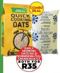 1UP Early Morning Quick Cooking Oats + Sonnendal Full Cream Milk offer
