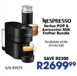 Hirsch's NESPRESSO Vertuo POP & Aeroccino Milk Frother Bundle offer