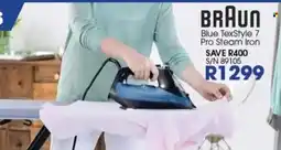 Hirsch's BRAUN Blue TexStyle 7 Pro Steam Iron offer