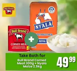 Super Save Bull Brand Corned Meat + Nyala Maize offer