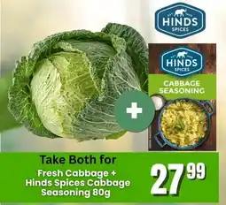 Super Save Fresh Cabbage + Hinds Spices Cabbage Seasoning offer