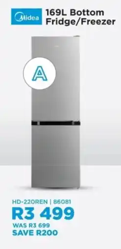Hirsch's Midea 169L Bottom Fridge/Freezer offer