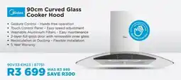 Hirsch's Midea 90cm Curved Glass Cooker Hood offer