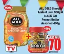 Boxer ALL GOLD Smooth Apricot Jam & Black Cat Peanut Butter Assorted offer