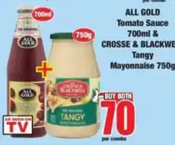 Boxer ALL GOLD Tomato Sauce & CROSSE & BLACKWELL Tangy Mayonnaise offer