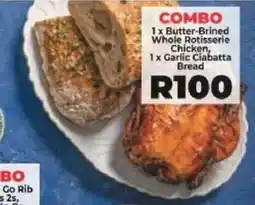Food Lover's Market Butter-Brined Whole Rotisserie Chicken, Garlic Ciabatta Bread offer