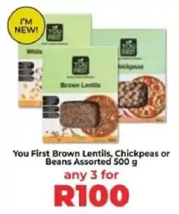 Food Lover's Market You First Brown Lentils, Chickpeas or Beans Assorted offer