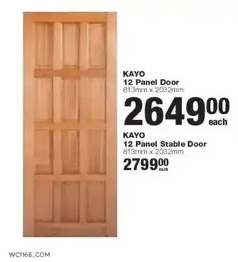 KAYO 12 Panel Door