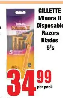 Boxer GILLETTE Minora II Disposable Razors Blades 5’s offer