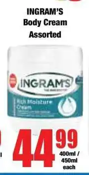 Boxer INGRAM’S Body Cream Assorted offer
