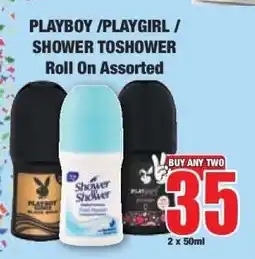 Boxer PLAYBOY /PLAYGIRL / SHOWER TOSHOWER Roll On Assorted offer