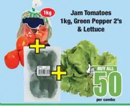 Boxer Jam Tomatoes 1kg, Green Pepper 2's & Lettuce offer