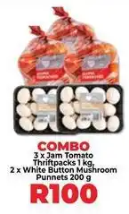 Food Lover's Market Jam tomato thriftpacks & white button mushroom punnets offer