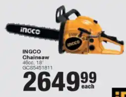 Build It INGCO Chainsaw offer