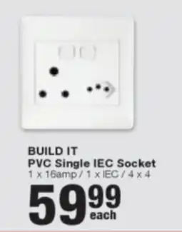 Build It BUILD IT PVC Single IEC Socket offer