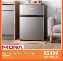 Tafelberg Furnishers MORA 87L Top Freezer Bar Fridge offer