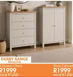 Tafelberg Furnishers DERBY RANGE 4 Drawer Chest offer