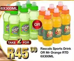 Take 'n Pay Rascals Sports Drink OR Mr Orange RTD offer