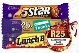 Take 'n Pay Cadbury Large Bars Assorted offer