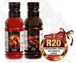 Take 'n Pay Lamzar BBQ, Chilli or Tomato Sauce offer