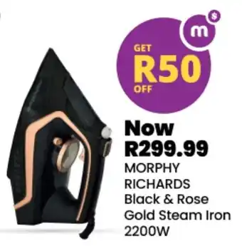 MORPHY RICHARDS Black & Rose Gold Steam Iron