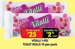 Shoprite Vitalli 1-Ply Toilet Rolls offer