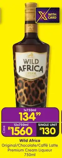 Shoprite Wild Africa Original/Chocolate/Caffé Latte Premium Cream Liqueur offer