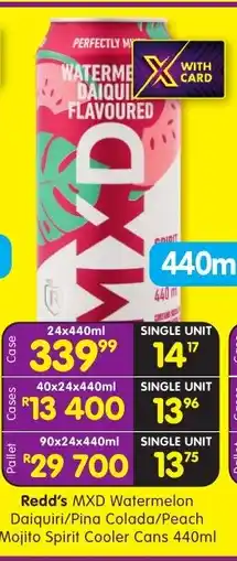 Shoprite Redd's MXD Watermelon Daiquiri/Pina Colada/Peach Mojito Spirit Cooler Cans offer
