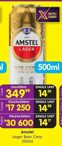 Shoprite Amstel Lager Beer Cans offer