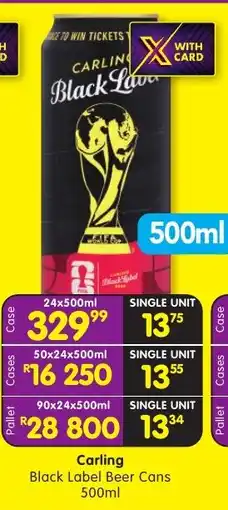 Shoprite Carling Black Label Beer Cans offer