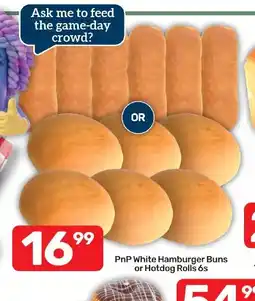 Pick n Pay Hypermarket PnP White Hamburger Buns or Hotdog Rolls offer