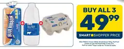 Pick n Pay Hypermarket Blue Ribbon Classic White Sliced Bread, PnP Full Cream or Low Fat Fresh Milk and PnP no name Eggs Large offer