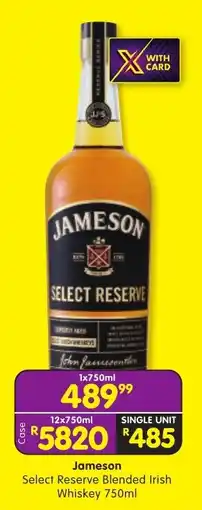 Shoprite Jameson Select Reserve Blended Irish Whiskey offer