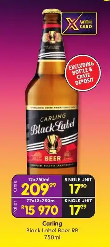Shoprite Carling Black Label Beer RB offer