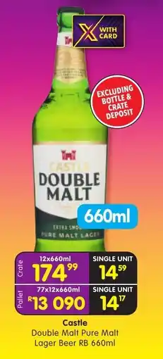 Shoprite Castle Double Malt Pure Malt Lager Beer offer