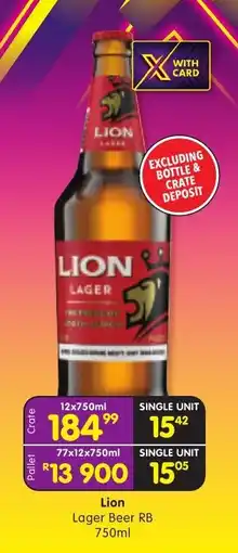 Shoprite Lion Lager Beer RB offer